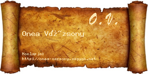Onea Vázsony névjegykártya
